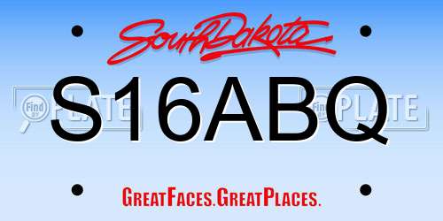 S16ABQ South Dakota License Plate