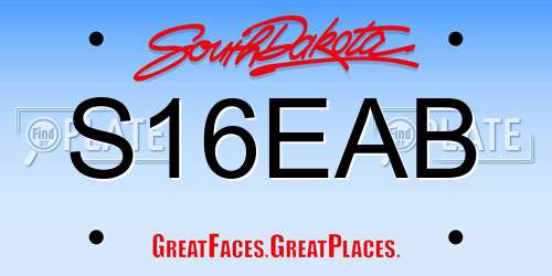 S16EAB South Dakota License Plate