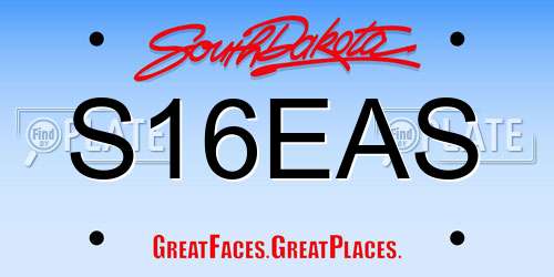 S16EAS South Dakota License Plate