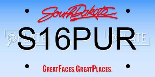 S16PUR South Dakota License Plate