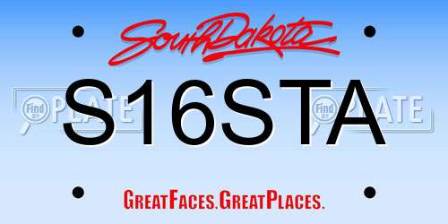 S16STA South Dakota License Plate