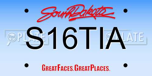 S16TIA South Dakota License Plate