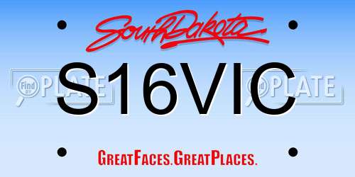 S16VIC South Dakota License Plate