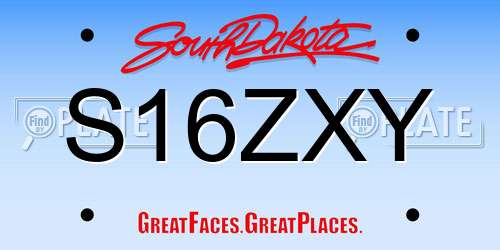 S16ZXY South Dakota License Plate