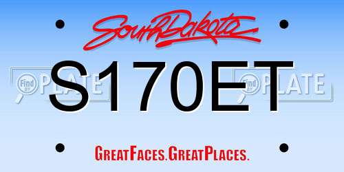 S170ET South Dakota License Plate