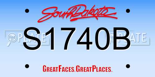S1740B South Dakota License Plate
