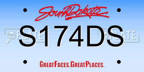 S174DS South Dakota License Plate