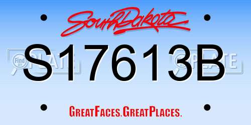 S17613B South Dakota License Plate