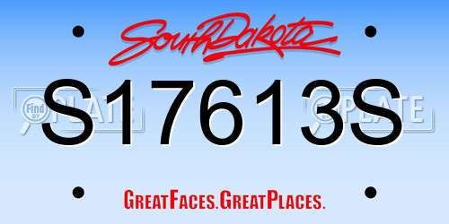 S17613S South Dakota License Plate