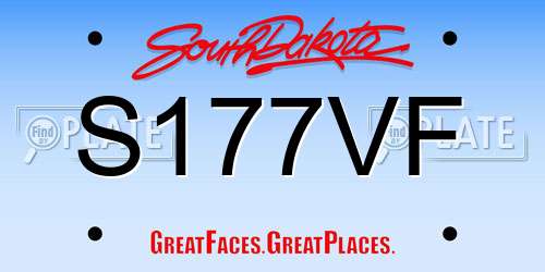 S177VF South Dakota License Plate