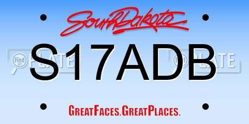 S17ADB South Dakota License Plate