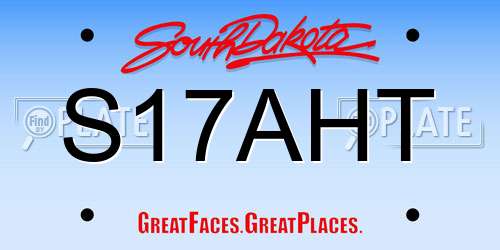 S17AHT South Dakota License Plate