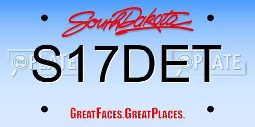 S17DET South Dakota License Plate