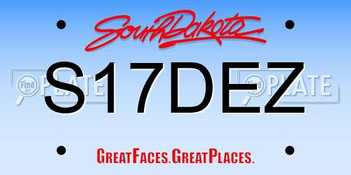 S17DEZ South Dakota License Plate