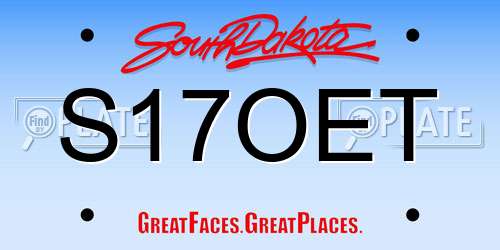 S17OET South Dakota License Plate