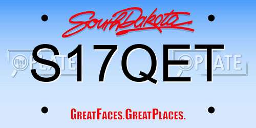 S17QET South Dakota License Plate