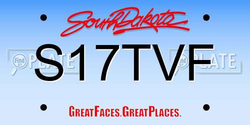 S17TVF South Dakota License Plate