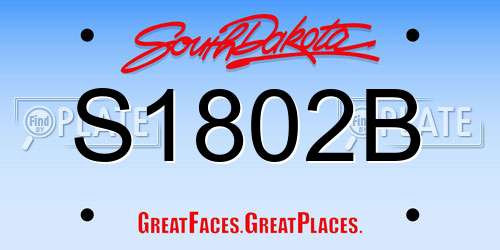 S1802B South Dakota License Plate