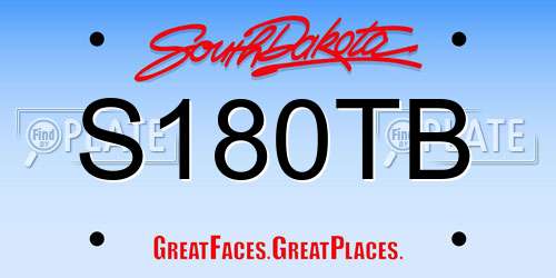 S180TB South Dakota License Plate