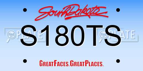 S180TS South Dakota License Plate