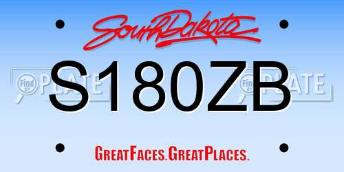 S180ZB South Dakota License Plate