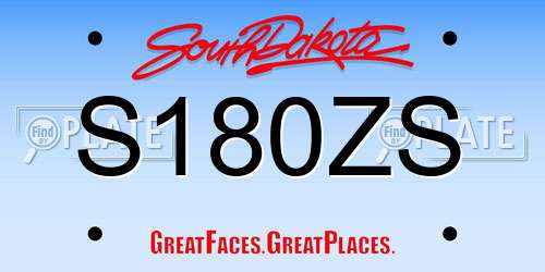 S180ZS South Dakota License Plate
