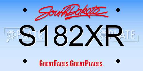 S182XR South Dakota License Plate