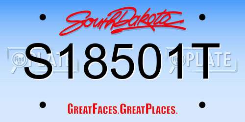 S18501T South Dakota License Plate
