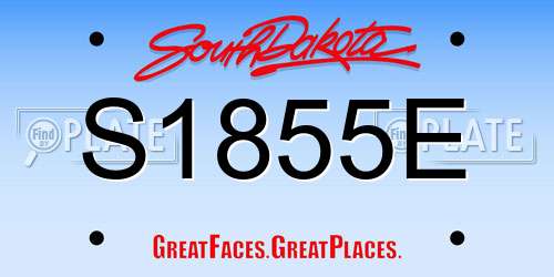 S1855E South Dakota License Plate