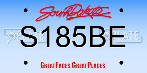 S185BE South Dakota License Plate