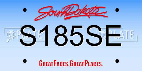 S185SE South Dakota License Plate