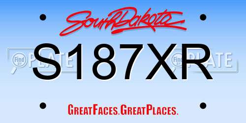S187XR South Dakota License Plate