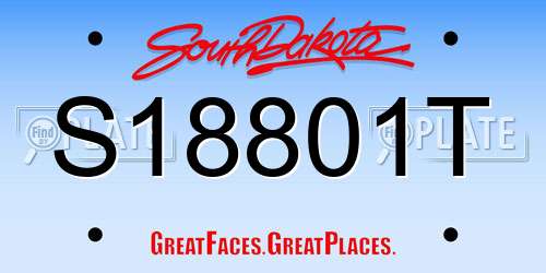 S18801T South Dakota License Plate