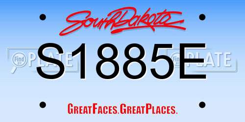 S1885E South Dakota License Plate