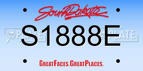 S1888E South Dakota License Plate