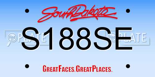 S188SE South Dakota License Plate