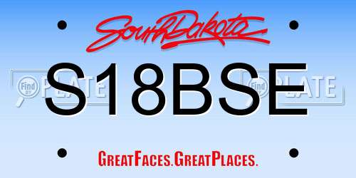 S18BSE South Dakota License Plate
