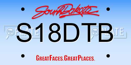 S18DTB South Dakota License Plate