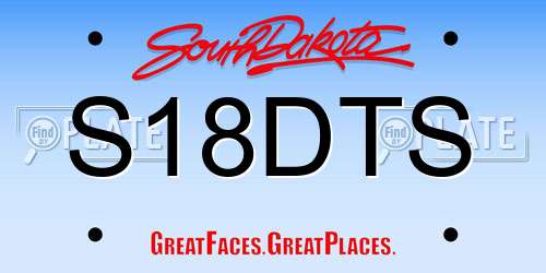 S18DTS South Dakota License Plate