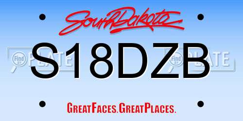 S18DZB South Dakota License Plate