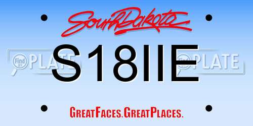 S18IIE South Dakota License Plate