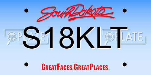 S18KLT South Dakota License Plate