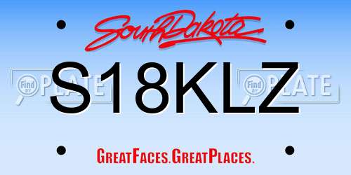 S18KLZ South Dakota License Plate