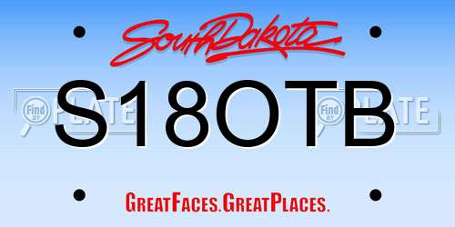 S18OTB South Dakota License Plate