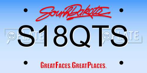 S18QTS South Dakota License Plate