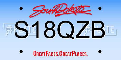 S18QZB South Dakota License Plate