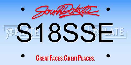 S18SSE South Dakota License Plate