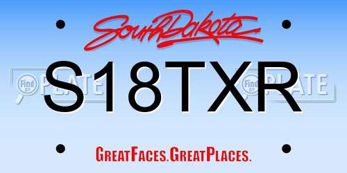 S18TXR South Dakota License Plate