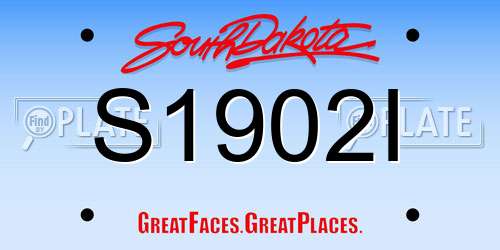 S1902I South Dakota License Plate