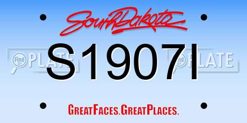 S1907I South Dakota License Plate